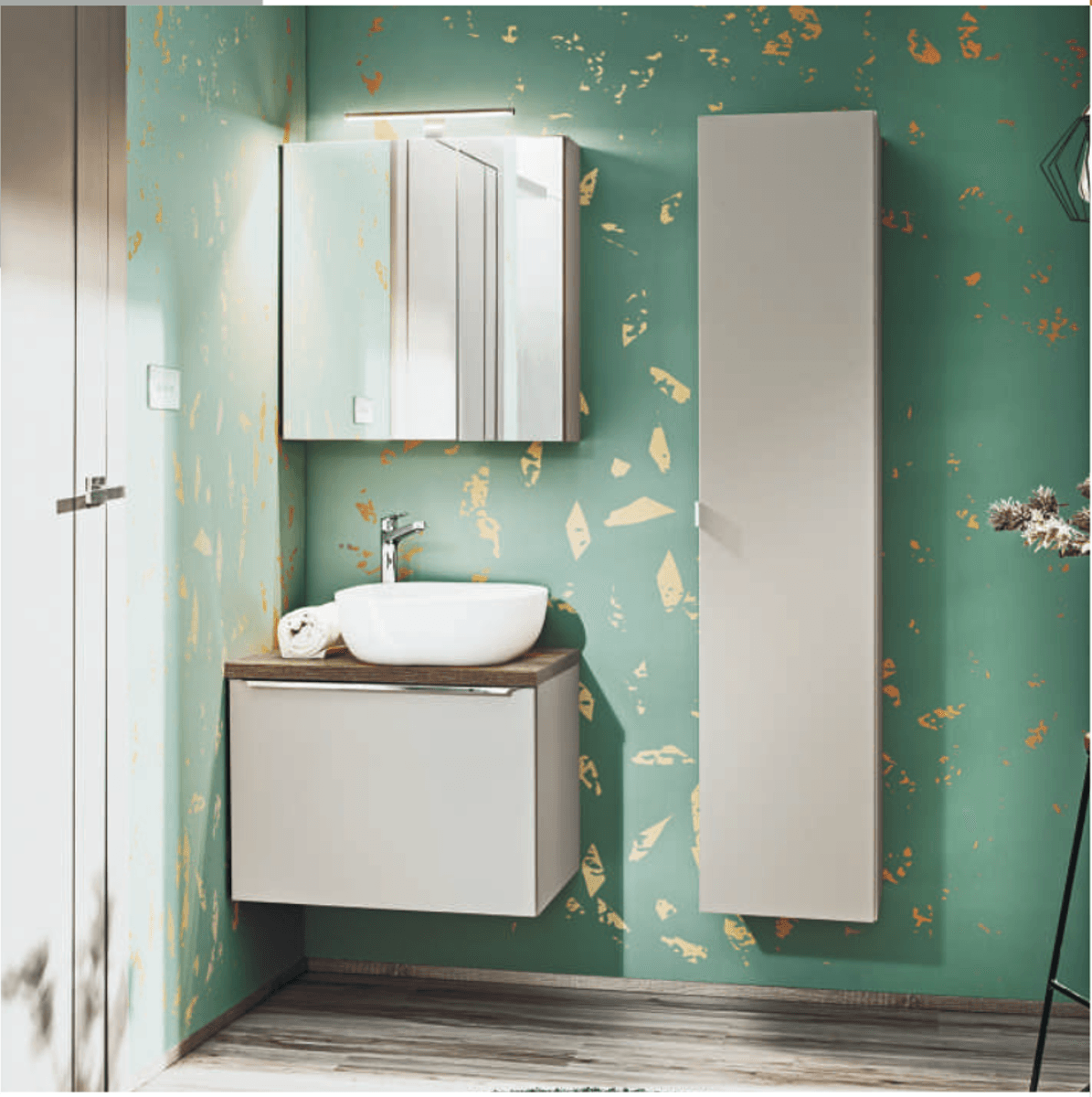 SANTA FE TAUPE 84-60cm Speilskap